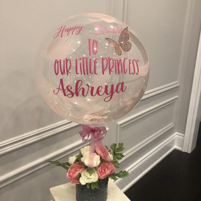 Custom Balloon with Natural Flowers