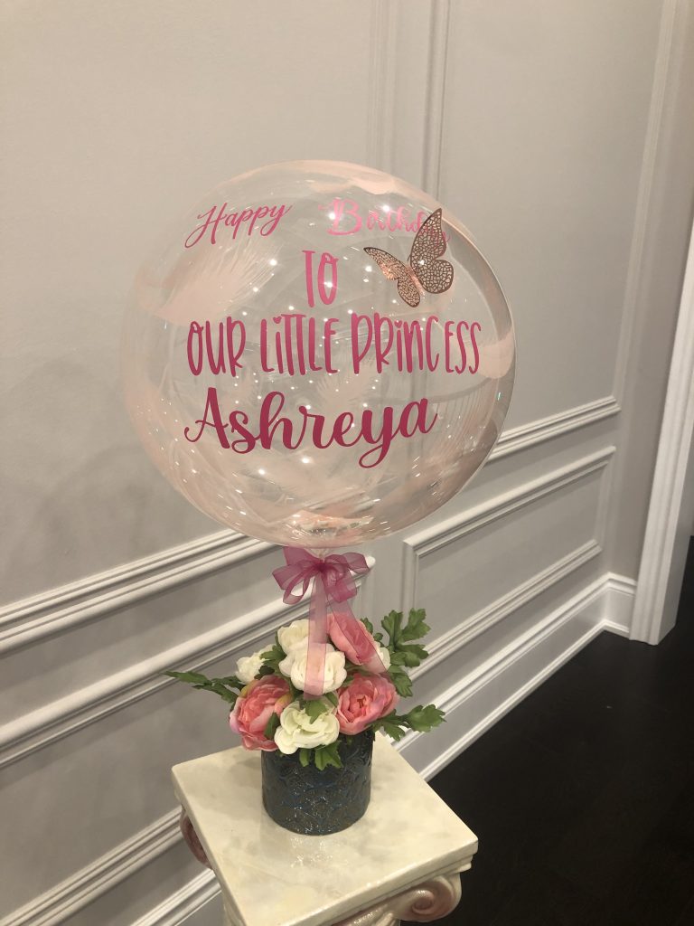 Custom Balloon with Natural Flowers